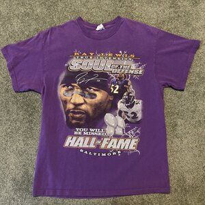 Baltimore Ravens Ray Lewis Hall Of Fame Vintage Graphic T Shirt 90s